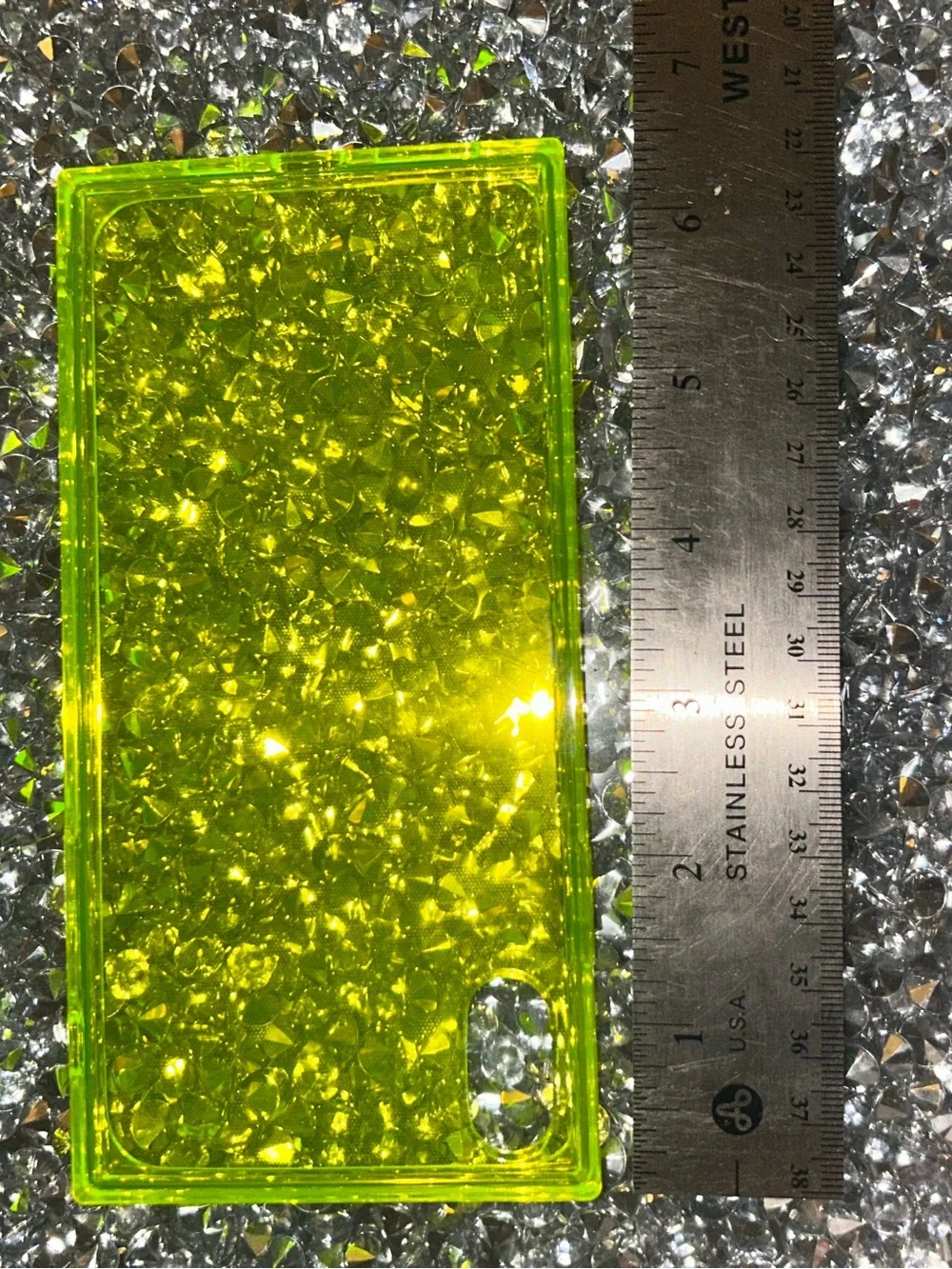 iPhone XS Max Transparent Neon Yellow Glitter Phone Case - Compatible Brand